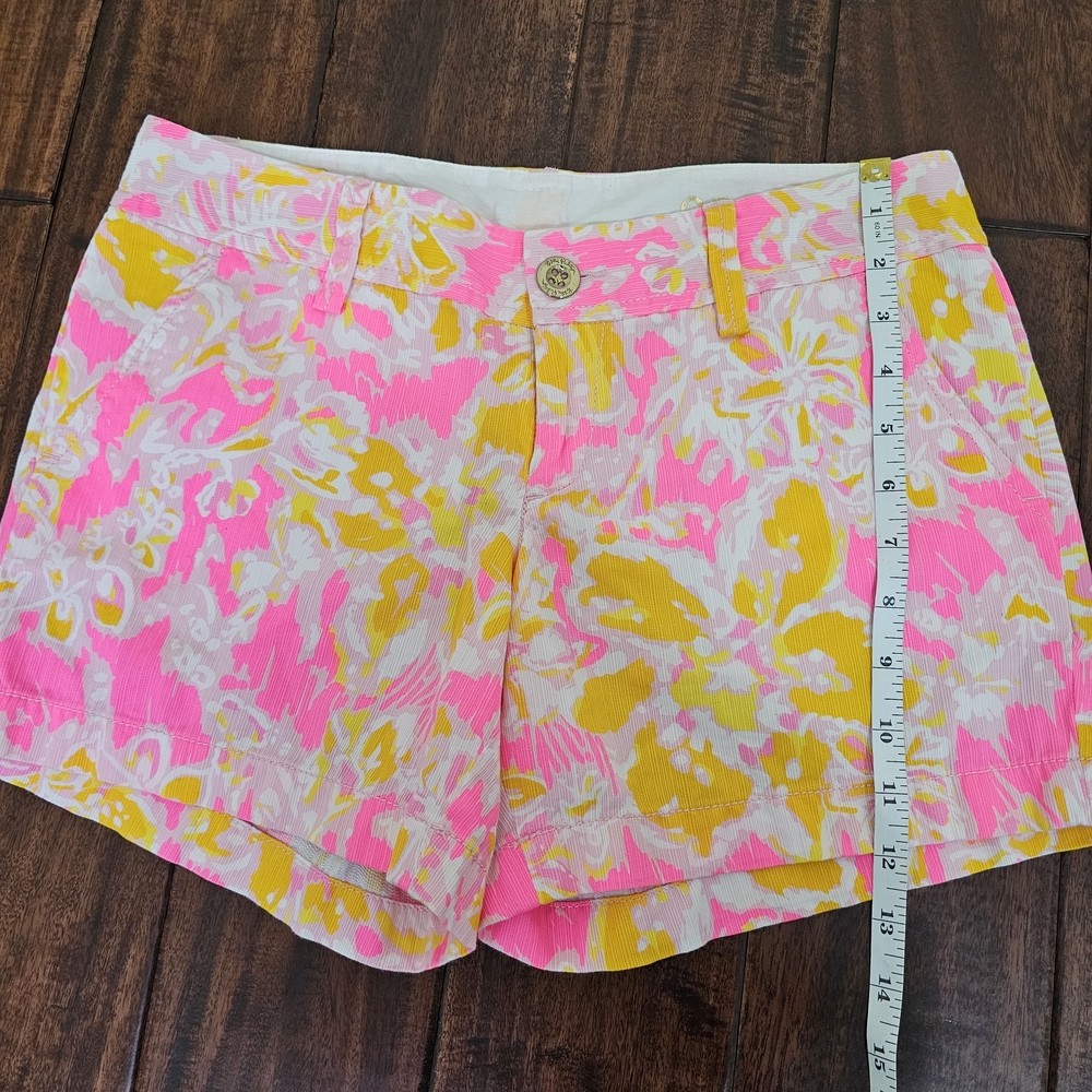 Lilly Pulitzer  Callahan Shorts Ooh LA LA Pink Floral Print Size 0